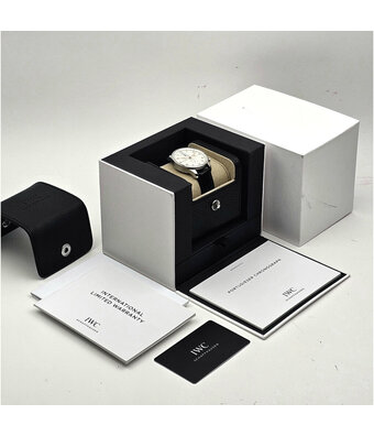 IWC Portugieser Chronograph 41 NEW IWC STRAP - 2023 B+P | steel silver black alligator leather