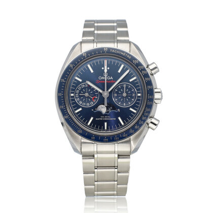 Speedmaster Co-Axial Master Moonphase Chrono 44 2017 B+P | steel - blue dial steel bracele