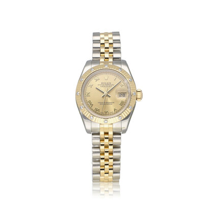 Lady-Datejust 26 NEW ROLEX SERVICE -  2006 + papers | steel - yellow gold factory diamond