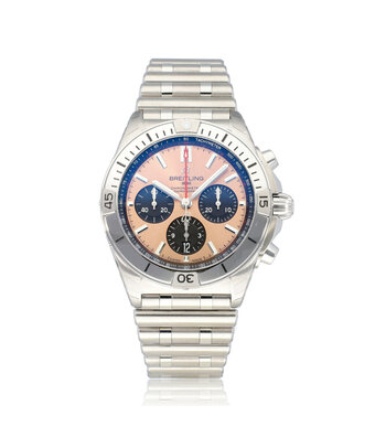 Breitling Chronomat B01 42 steel salmon pink 2026 box + papers