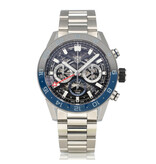 TAG Heuer Carrera Calibre Heuer 02 Chronograph GMT 45 steel skeleton black/blue bezel 2026 B+P