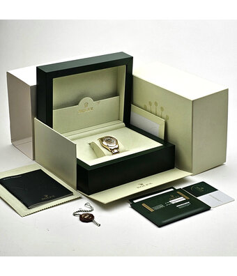 Rolex Pearlmaster 34 NEW ROLEX SERVICE - 2011 B+P | gold rare goldust dream MOP diamond dial