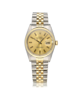 Rolex Datejust 36 steel gold champagne wide boy Jubilee - 1979 | NEW ROLEX SERVICE
