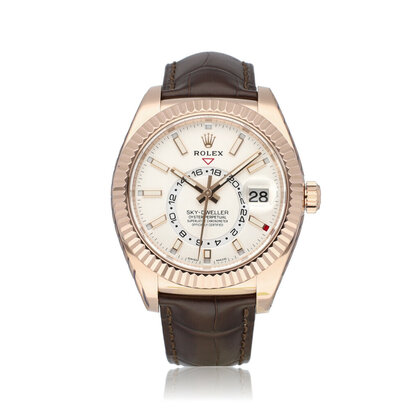 Sky-Dweller  42 rose gold white 2019 B+P | NEW ROLEX SERVICE INCL. STRAP