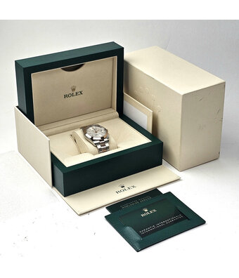 Rolex Datejust 41 steel - rose gold silver fluted / motif Oyster 2023 box + papers