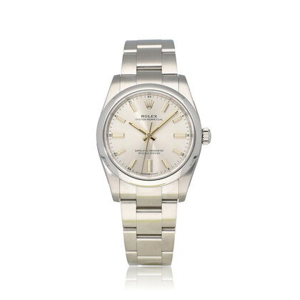 Oyster Perpetual 34 steel silver domed Oyster 2021 box + papers