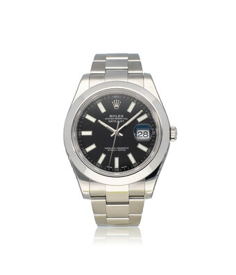 Rolex Datejust II 41 steel black Oyster 2015 B+P | NEW ROLEX SERVICE