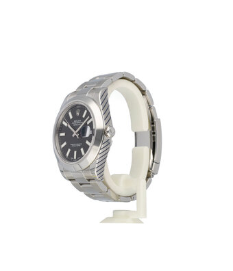 Rolex Datejust II 41 steel black Oyster 2015 B+P | NEW ROLEX SERVICE