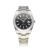 Rolex Datejust 41 NEW ROLEX SERVICE - 2019 B+P | steel black index domed Oyster