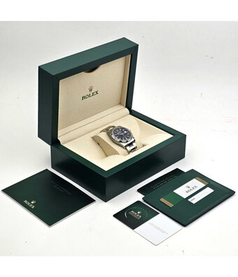 Rolex Datejust 36 NEW ROLEX SERVICE - 2019 B+P | steel - white gold blue Oyster