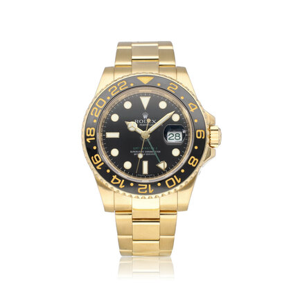 GMT-Master II 40 NEW ROLEX SERVICE 2007 B+P | yellow gold black Oyster
