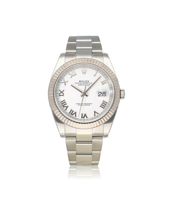 Rolex Datejust 41 steel - white gold roman Oyster 2024 box + papers