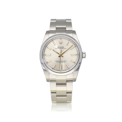 Oyster Perpetual 34 steel silver domed Oyster 2021 box + papers