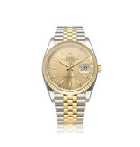 Rolex Datejust 36 NEW ROLEX SERVICE - 2020 B+P | steel - yellow gold fluted champagne Jubilee