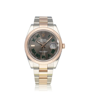 Rolex Datejust 41 NEW ROLEX SERVICE | Wimbledon 2019 B+P | steel - rose gold slate grey roman Oy