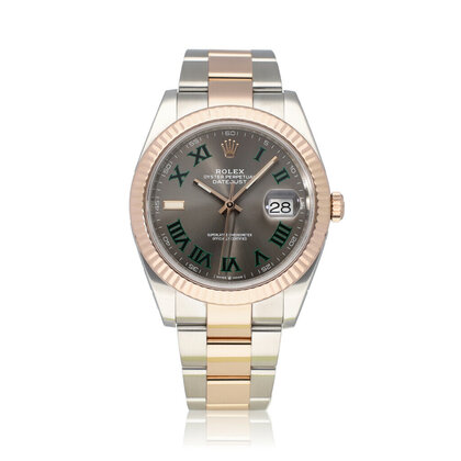 Datejust 41 NEW ROLEX SERVICE | Wimbledon 2019 B+P | steel - rose gold slate grey roman Oy