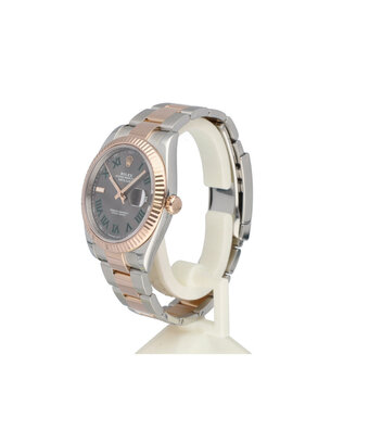 Rolex Datejust 41 NEW ROLEX SERVICE | Wimbledon 2019 B+P | steel - rose gold slate grey roman Oy