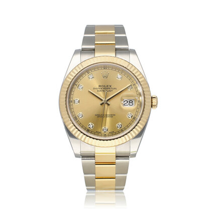 Datejust 41 2018 box + papers | steel - gold champagne diamond Oyster