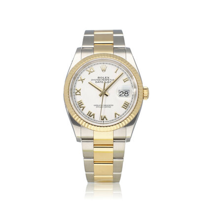 Datejust 36 NEW ROLEX SERVICE - 2020 B+P | steel - yellow gold white roman Oyster