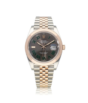 Rolex Datejust 41 NEW ROLEX SERVICE  - 2019 B+P | steel - rose gold grey roman Wimbledon Jubilee