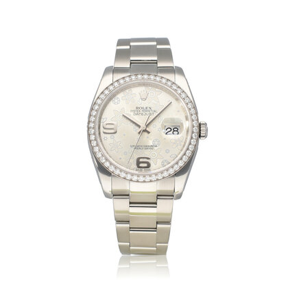 Datejust 36 2011 box + papers | Datejust 36 steel floral diamond