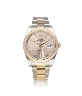 Rolex Datejust 41 NEW ROLEX SERVICE - 2017 B+P | steel - rose gold sundust - pink Oyster