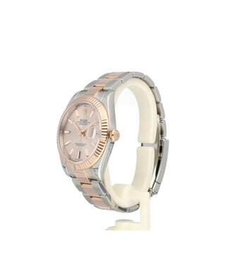 Rolex Datejust 41 NEW ROLEX SERVICE - 2017 B+P | steel - rose gold sundust - pink Oyster