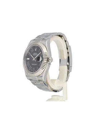 Rolex Datejust II 41 - 2016 box + papers | steel - white gold black roman Oyster