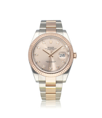 Rolex Datejust 41 2024 box + papers | steel - rose gold sundust diamond Oyster