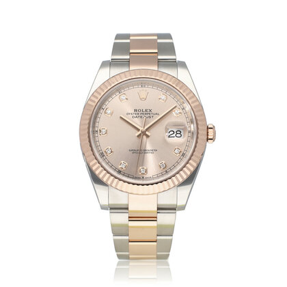 Datejust 41 2024 box + papers | steel - rose gold sundust diamond Oyster