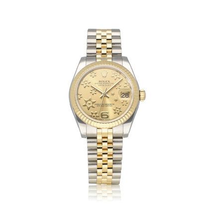 Datejust 31 2015 B+P | steel - yellow gold floral champagne concealed Jubilee