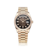 Rolex Day-Date 36 2021 box + papers | rose gold brown Ombre baguette President