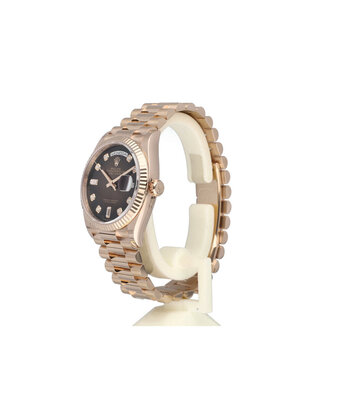 Rolex Day-Date 36 2021 box + papers | rose gold brown Ombre baguette President