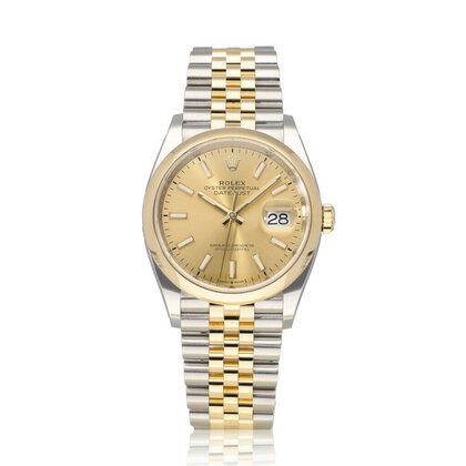 Datejust 36 2021 box + papers | steel - gold champagne Jubilee