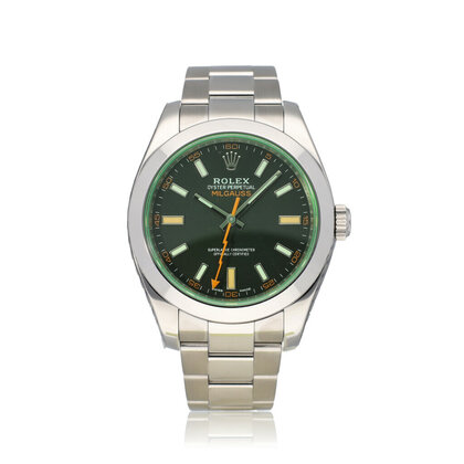 Milgauss 40 NEW ROLEX SERVICE - 2008 B+P | steel black orange - green - GV Oyster
