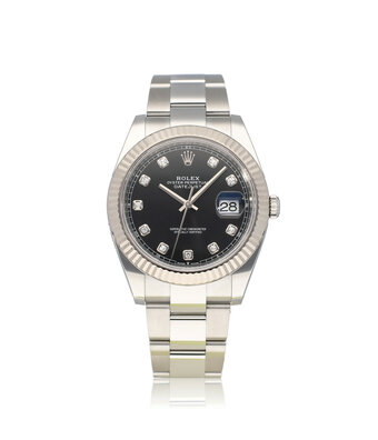 Rolex Datejust 41 2023 box + papers | steel - white gold black diamond Oyster