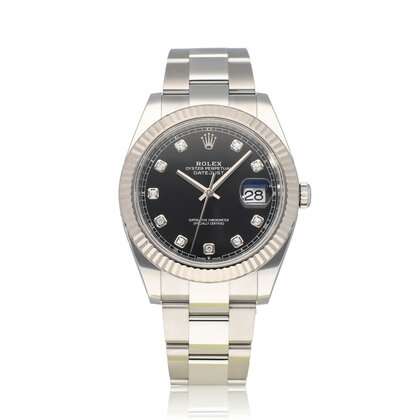Datejust 41 2023 box + papers | steel - white gold black diamond Oyster