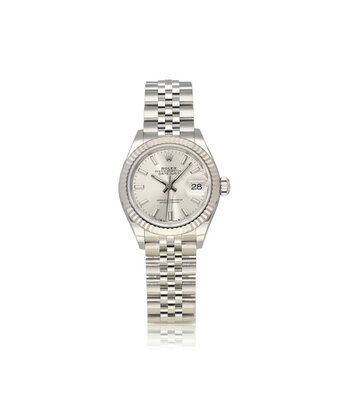 Rolex Lady-Datejust 28 2024 box + papers | steel - white gold silver index Jubilee