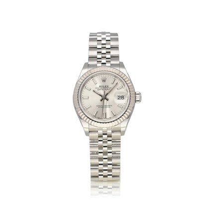 Lady-Datejust 28 2024 box + papers | steel - white gold silver index Jubilee