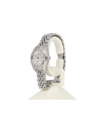 Rolex Lady-Datejust 28 2024 box + papers | steel - white gold silver index Jubilee