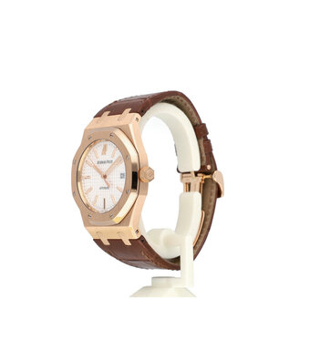 Audemars Piguet Royal Oak  39 NEW AP SERVICE + AP EXTRACT | rose gold white automatic