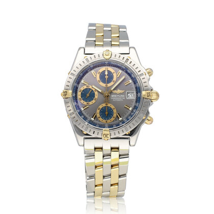Chronomat  39 steel - yellow gold blue 2001 box + papers
