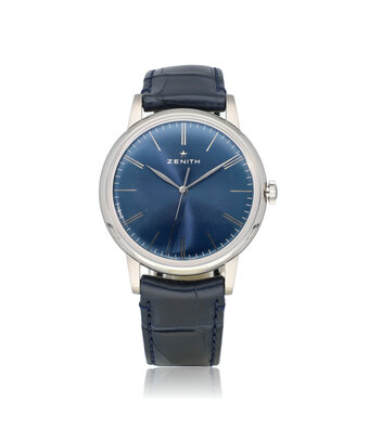 Zenith Elite Elite 6150 42 blue alligator 2017 box + papers