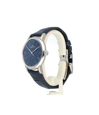 Zenith Elite Elite 6150 42 blue alligator 2017 box + papers