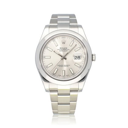 Datejust II 41 steel silver Oyster 2016 B+P | NEW ROLEX SERVICE