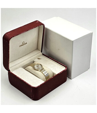 Omega De Ville Prestige  yellow gold factory diamond + box