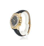Rolex Daytona  40 yellow gold black dial / black leather P-serial 2002 box + papers