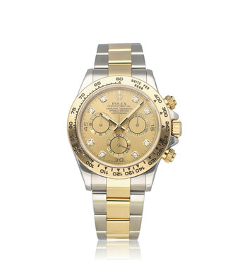 Rolex Daytona  40 NEW ROLEX SERVICE - 2016 B+P | steel - gold champagne diamond