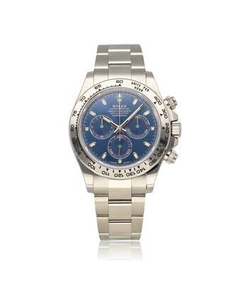Rolex Daytona  40 chrono white gold blue 2020 box + papers