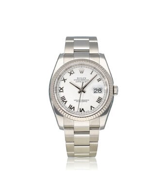 Rolex Datejust 36 steel - white gold Oyster 2010 box + papers